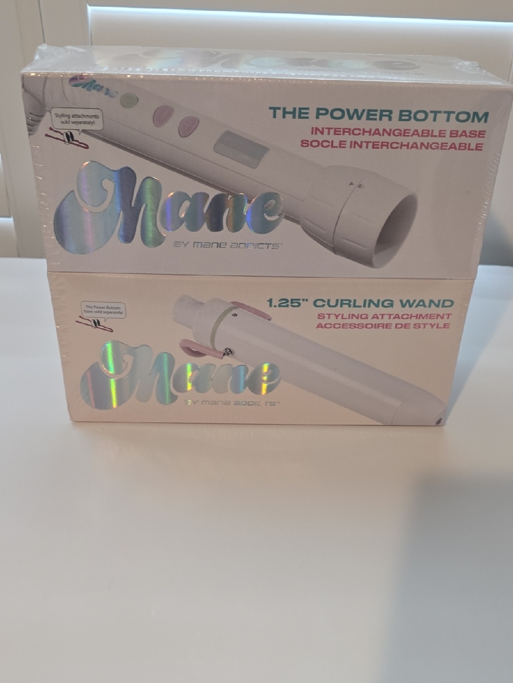 Mane 1.25" Curling Wand - White With Power Bottom - Brand New